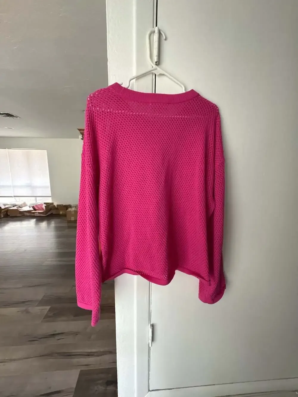 Michael Kors Pink Mesh Sweater with Logo